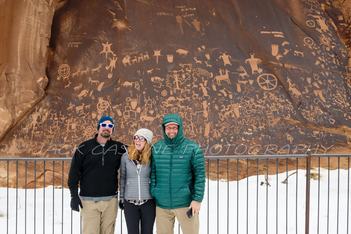  2019 02 24 - Clare, Dave, and I - Newspaper Rock State Historical Monument - Monticello, UT *** Notice the Oxford comma?  (Credit: Tim Hannifin) 